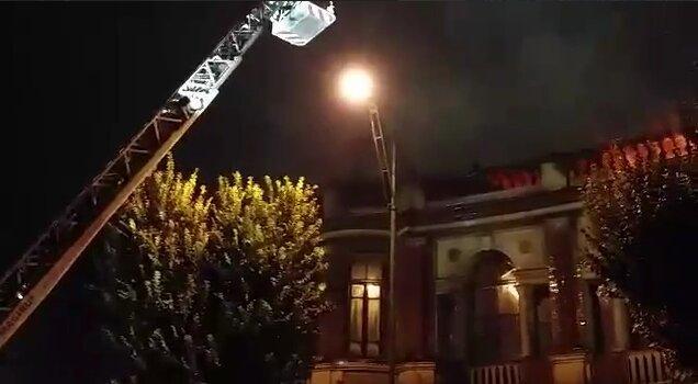 آتش سوزی در میدان حسن آباد تهران
